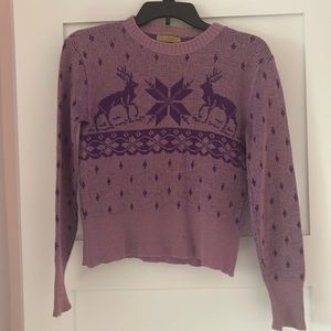 True vintage 1940s deer ski sweater wool